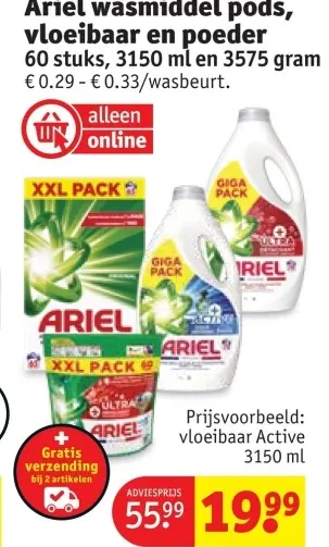 Promotie: wasmiddel pods, vloeibaar en poeder