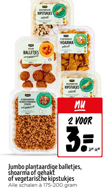Aanbieding: Plantaardige balletjes, shoarma of gehakt of vegetarische kipstukjes