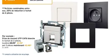 Offre: Prise de courant UTP CAT6 blanche