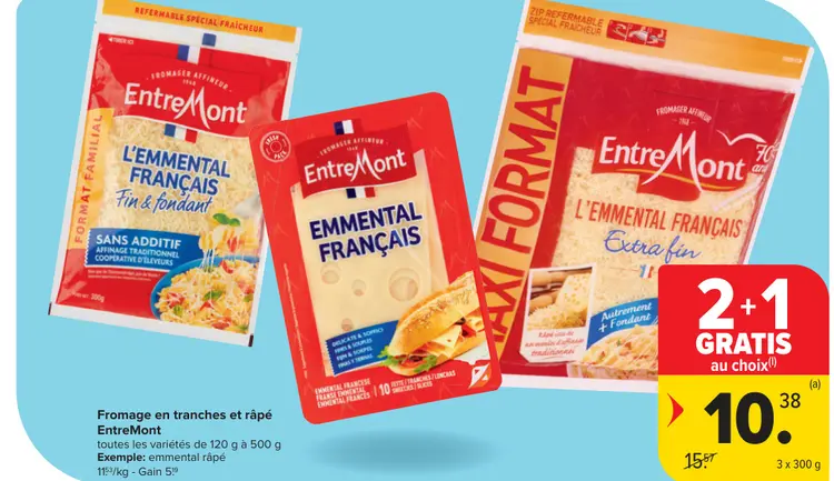 Offre: Fromage en tranches et râpé