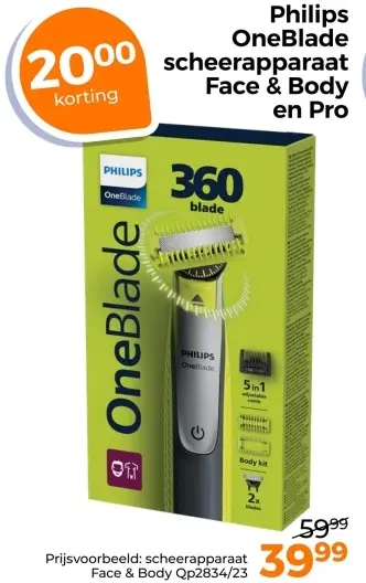 Aanbieding: OneBlade scheerapparaat Face & Body en Pro
