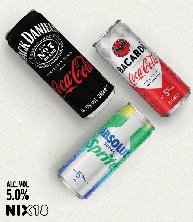 Aanbieding: Jack Daniel's & Coca-Cola, Bacardi & Coca-Col