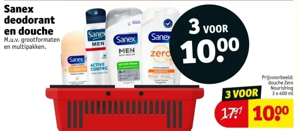 Aanbieding: Sanex deodorant en douche