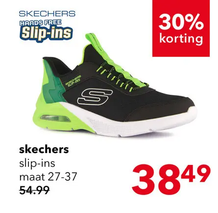 Aanbieding: Skechers Slip-Ins Microspec Max sneakers zwart groen