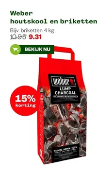 Aanbieding: Weber houtskool en briketten