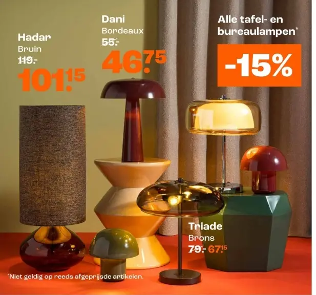 Promotie: Alle tafel- en bureaulampen