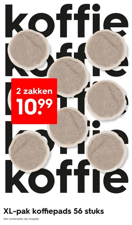 Aanbieding: XL-pak koffiepads 56 stuks