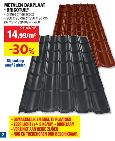 Aanbieding: Metalen dakplaat "bricotuil"