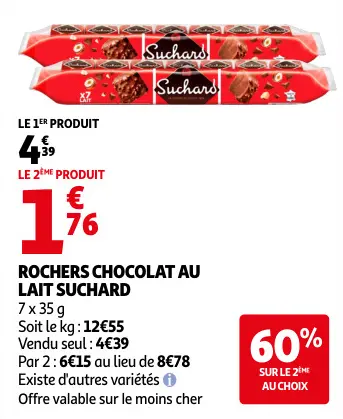 Promotie: Rochers chocolat au lait