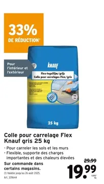 Offre: Colle pour carrelage Flex Knauf gris