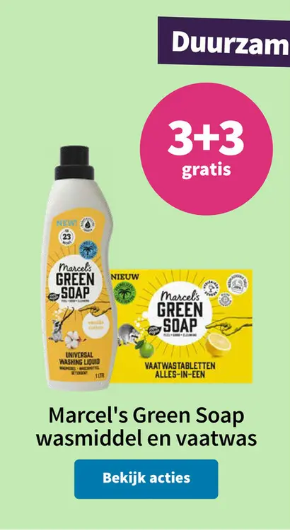 Aanbieding: Marcel's Green Soap wasmiddel en vaatwas