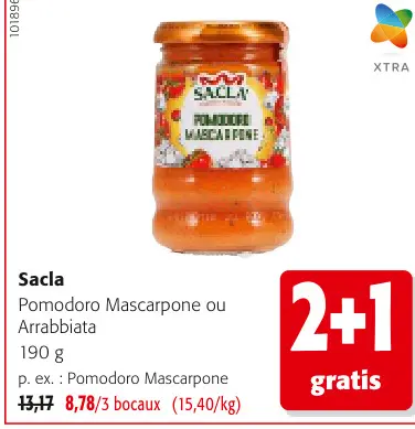 Offre: Pomodoro Mascarpone ou Arrabbiata