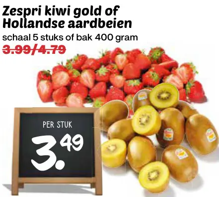 Aanbieding: Kiwi gold of Hollandse aardbeien