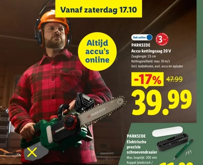 Aanbieding: Accu-kettingzaag 20 V