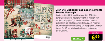 Aanbieding: JMA Die-Cut paper pad paper elements Festive Nostalgia