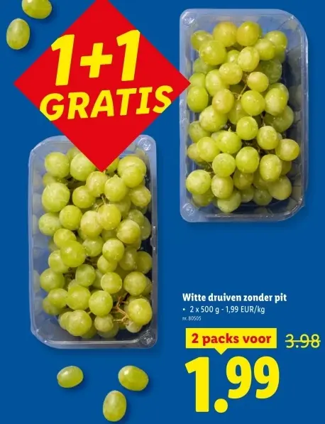 Promotie: Witte druiven zonder pit