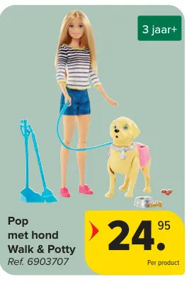 Aanbieding: Pop met hond Walk & Potty