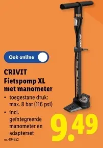 Promotie: Fietspomp XL met manometer