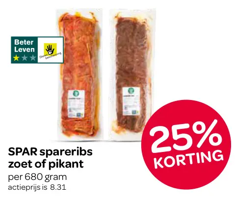 Aanbieding: Spareribs zoet of pikant