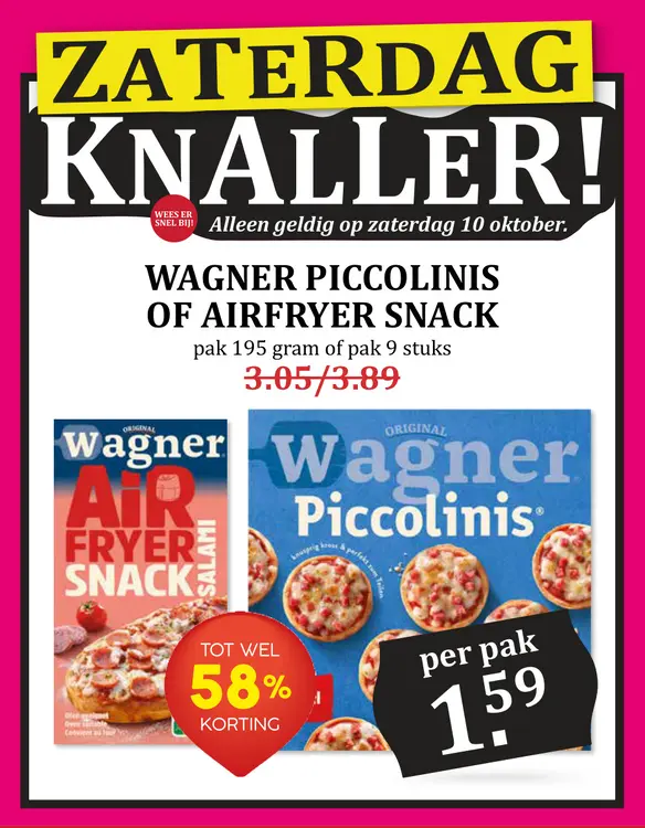 Aanbieding: Wagner Piccolinis of airfryer snack