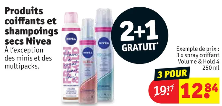 Offre: Produits coiffants et shampoings secs