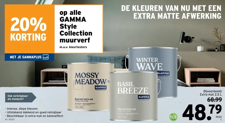 Promotie: GAMMA Style Collection Muurverf extra mat