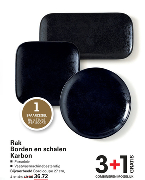 Aanbieding: Borden en schalen Karbon