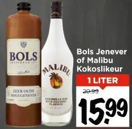 Aanbieding: Bols Jenever of Malibu Kokoslikeur