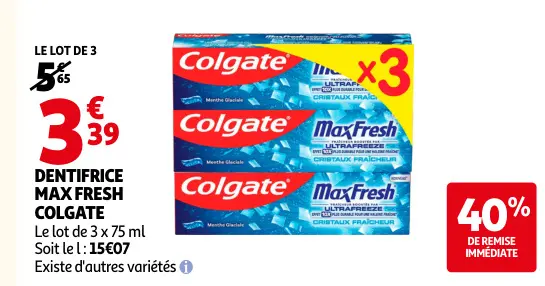 Promotie: Dentifrice max fresh