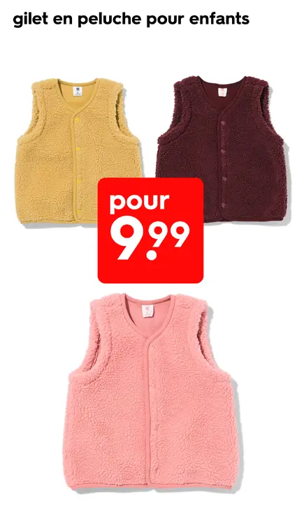 Offre: gilet en peluche pour enfants