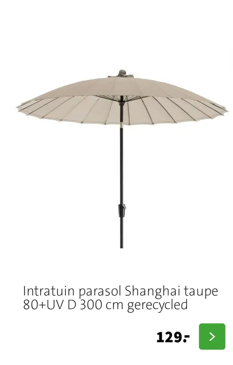 Aanbieding: Intratuin parasol Shanghai taupe
