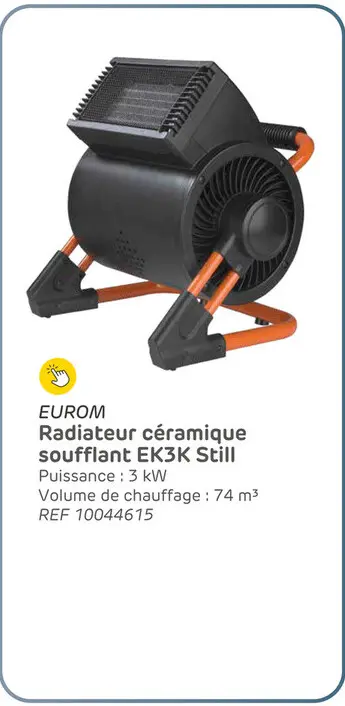 Offre: Radiateur soufflant céramique eurom ek3k still 3000w