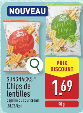Offre: Chips de lentilles