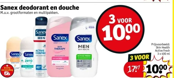 Aanbieding: Sanex deodorant en douche