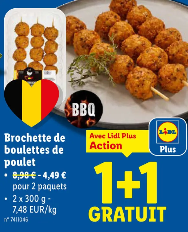 Offre: Brochette de boulettes de poulet