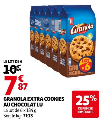 Promotie: Granola extra cookies au chocolat