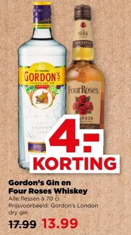 Gordon's Gin en Four Roses Whiskey