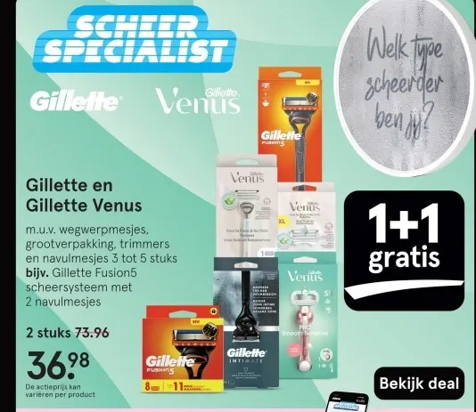 Aanbieding: Gillette en Gillette Venus