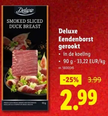 Promotie: Eendenborst gerookt