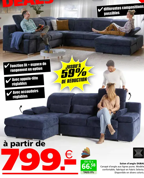 Offre: Salon d'angle DUBAI