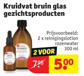 Promotie: Kruidvat bruin glas gezichtsproducten