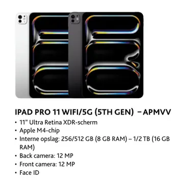 Aanbieding: Ipad pro 11 wifi/5g (5th gen) - apmvv