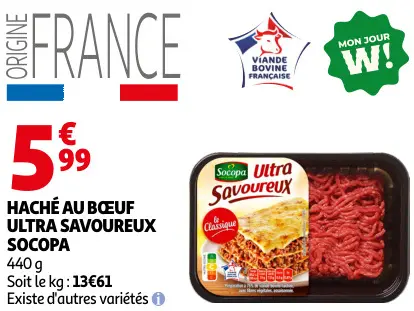 Offre: Haché au bœuf ultra savoureux