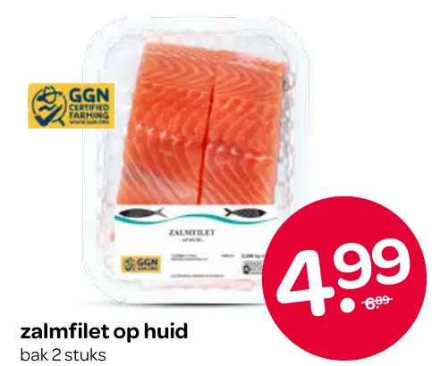 Aanbieding: Zalmfilet op huid