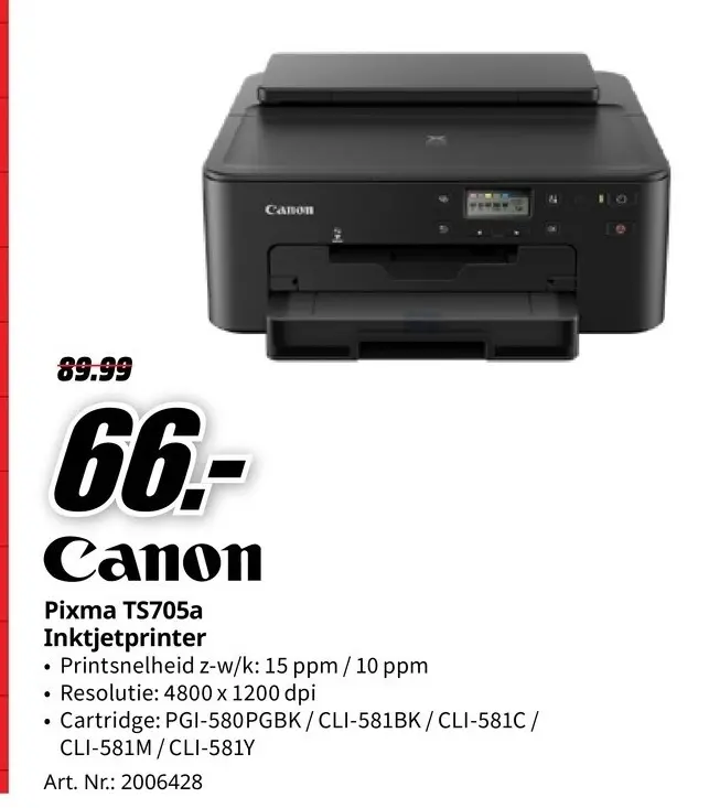 Promotie: Pixma TS705a Inktjetprinter