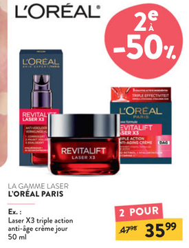 Offre: Laser X3 triple action anti-âge crème jour