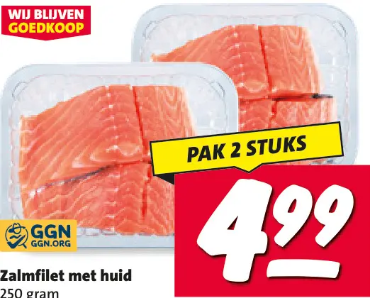 Aanbieding: Zalmfilet met huid