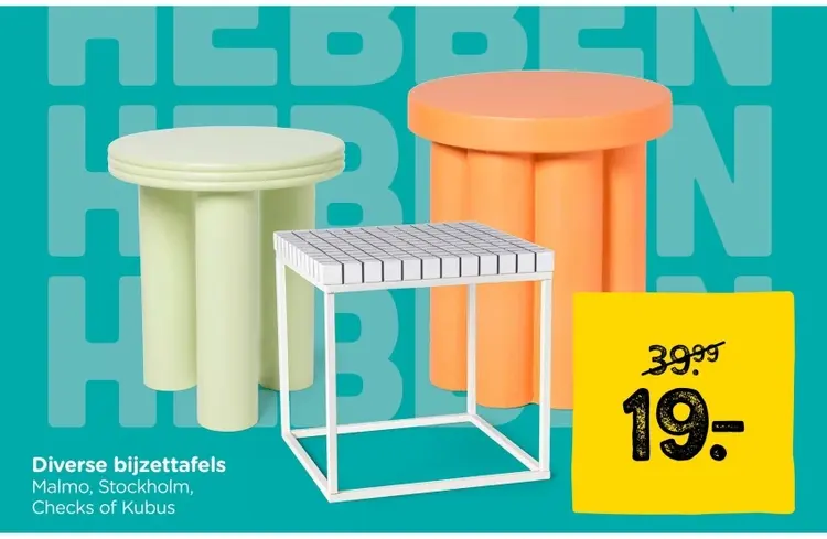 Aanbieding: Diverse bijzettafels