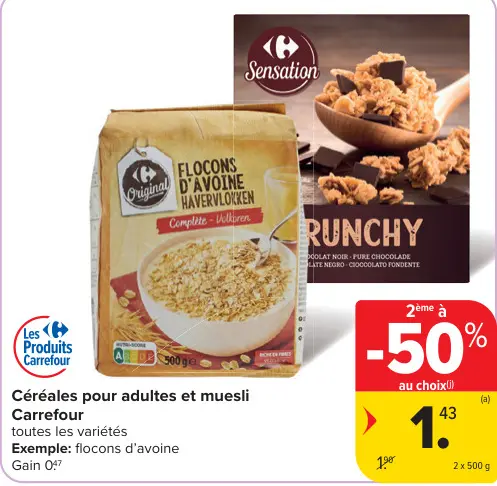 Offre: Céréales pour adultes et muesli