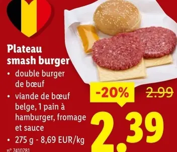 Offre: Plateau smash burger